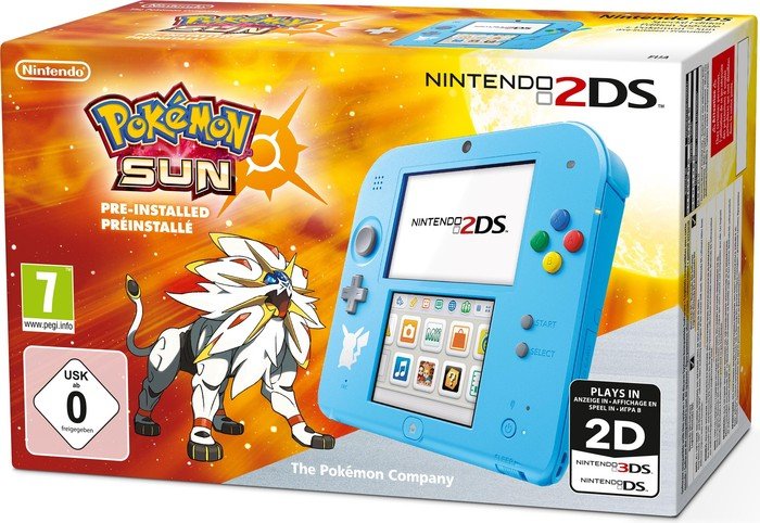 Nintendo 2DS Pokémon Sonne Bundle blau