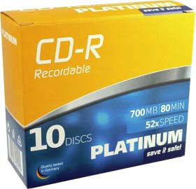 BestMedia Platinum CD-R 80min/700MB, 52x, 10er Slimcase