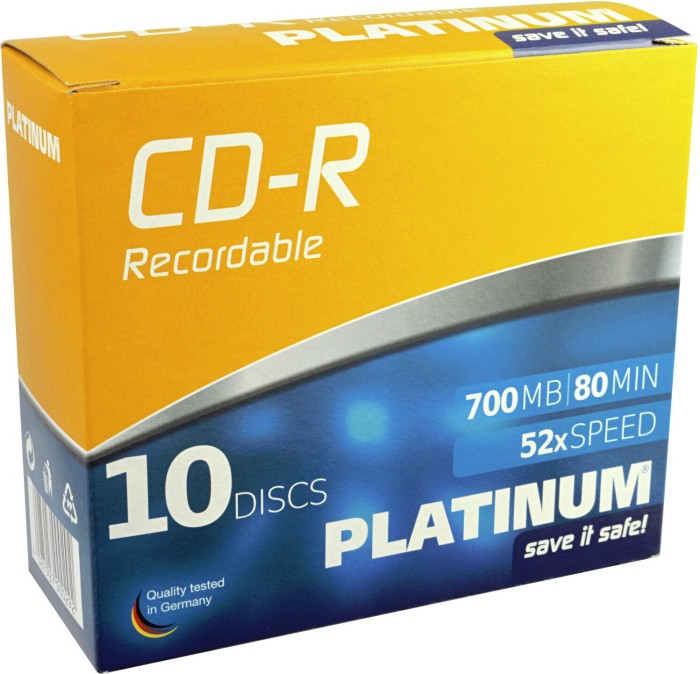 BestMedia Platinum CD-R 80min/700MB, 52x, 10er Slimcase