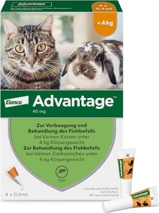Bayer Advantage für Katzen und Kaninchen unter 4kg, 4x 0.4ml