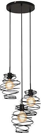 Briloner Swirl lampa wisząca 3-palnikowy czarny