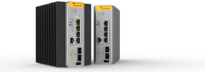 Allied Telesis IE200 Industrial Railmount Managed switch, 4x RJ-45, 2x SFP, PoE+