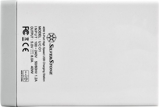 SilverStone UC01 USB-Ladestation 5-fach 8A weiß
