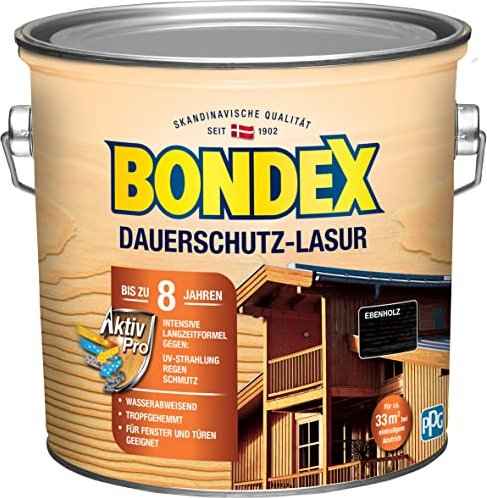 Bondex Dauerschutz-Lasur Holzschutzmittel ebenholz, 2.5l