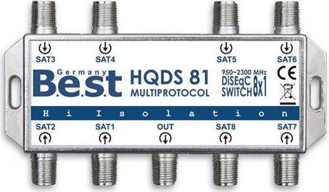 Best HQDS 81 DiSEqC Schalter 8/1 Multiprotocol