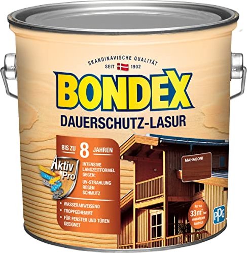 Bondex Dauerschutz-Lasur Holzschutzmittel mahagoni, 2.5l