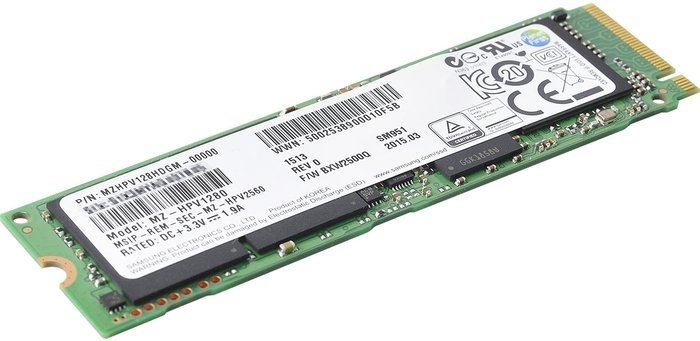 Samsung SSD SM951-NVMe 512GB, M.2 2280/M-Key/PCIe 3.0 x4