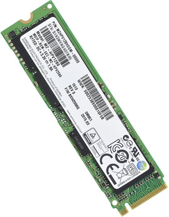 Samsung SSD SM951-NVMe 512GB, M.2 2280/M-Key/PCIe 3.0 x4