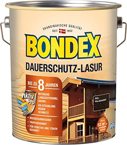 Bondex Dauerschutz-Lasur Holzschutzmittel rio palisander, 4l