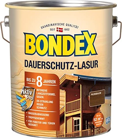 Bondex Dauerschutz-Lasur Holzschutzmittel nussbaum, 4l