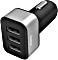 Hama 3-fach-USB-Ladegerät für Zigarettenanzünder Ladeadapter für Auto, 12V/24V schwarz/silber (223352)