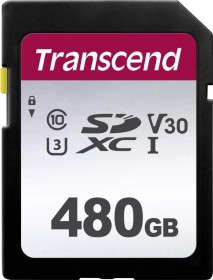 Transcend 300S R100/W40 SDXC 480GB, UHS-I U3, Class 10