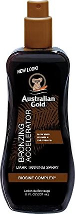 Australian Gold Dark Tanning Accelerator Spray Gel mit Bronzer, 237ml