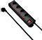 Hama Steckdosenleiste mit Schalter, 4-fach, Überspannungsschutz, einzeln schaltbar, Wandmontage, 1.4m, schwarz (223122)