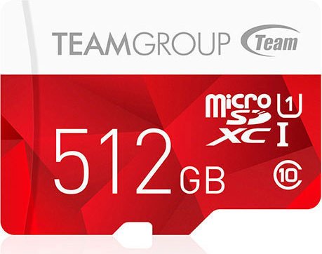 TeamGroup Color Card I red R80/W20 microSDXC 512GB Kit, UHS-I, Class 10