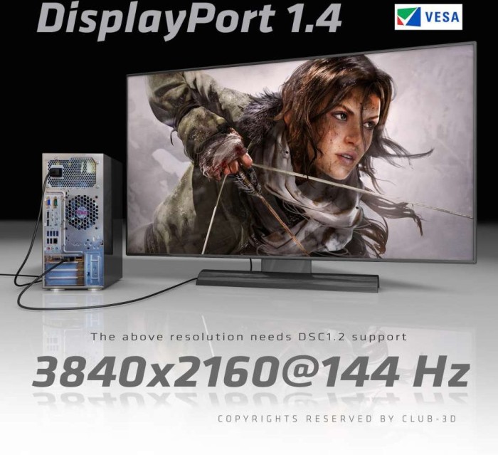 Club 3D DisplayPort 1.4 przewód HBR3 8K czarny, 4m