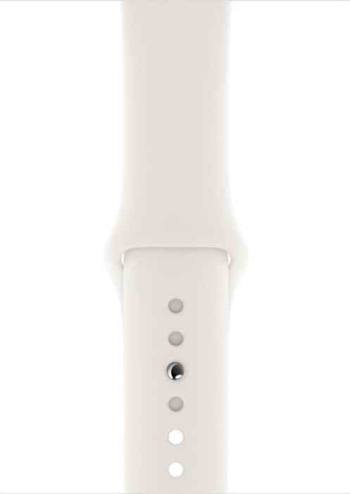 Apple Watch Series 4 (GPS + Cellular) Aluminium 44mm silber mit Sportarmband weiß