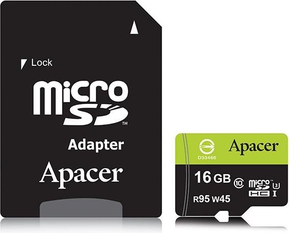 Apacer R95/W45 microSDHC 16GB Kit, UHS-I U3, Class 10