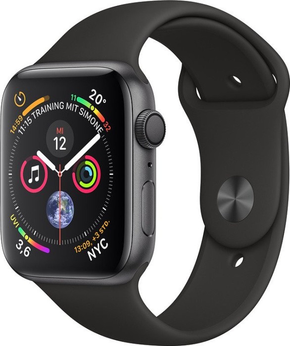 Apple Watch Series 4 (GPS) Aluminium 44mm grau mit Sportarmband schwarz