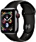 Apple Watch Series 4 (GPS + Cellular) Aluminium 40mm grau mit Sportarmband schwarz (MTVD2FD/A)