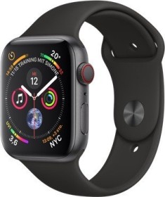 Apple Watch Series 4 (GPS + Cellular) Aluminium 44mm grau mit Sportarmband schwarz