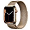 Apple Watch Series 7 (GPS + Cellular) 45mm Edelstahl gold mit Milanaise-Armband gold (MKJY3FD)