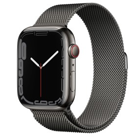 Bild Apple Watch Series 7 (GPS + Cellular) 45mm Edelstahl graphit mit Milanaise-Armband graphit (MKL33FD)