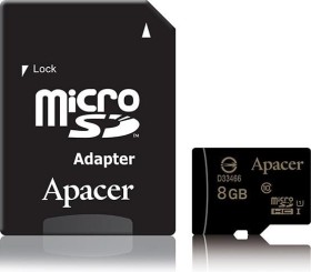 Apacer microSDHC 8GB Kit, UHS-I U1, Class 10