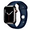 Apple Watch Series 7 (GPS + Cellular) 45mm Edelstahl graphit mit Sportarmband abyssblau (MKL23FD)