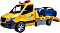Bruder Profi-Serie MB Sprinter Autotransporter mit Light & Sound Modul und BRUDER Roadster (02675)
