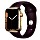 Apple Watch Series 7 41mm Edelstahl gold mit Sportarmband Dunkelkirsch (MKHY3FD)