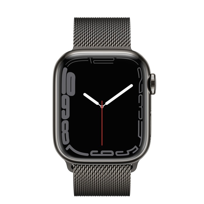 Apple Watch Series 7 (GPS + Cellular) 41mm Edelstahl graphit mit Milanaise-Armband graphit