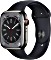 Apple Watch Series 8 (GPS + Cellular) 45mm Edelstahl graphit mit Sportarmband Mitternacht (MNKU3FD)