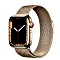 Apple Watch Series 7 (GPS + Cellular) 41mm Edelstahl gold mit Milanaise-Armband gold (MKJ03FD)