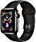 Apple Watch Series 4 (GPS + Cellular) Edelstahl 40mm schwarz mit Sportarmband schwarz (MTVL2FD/A)