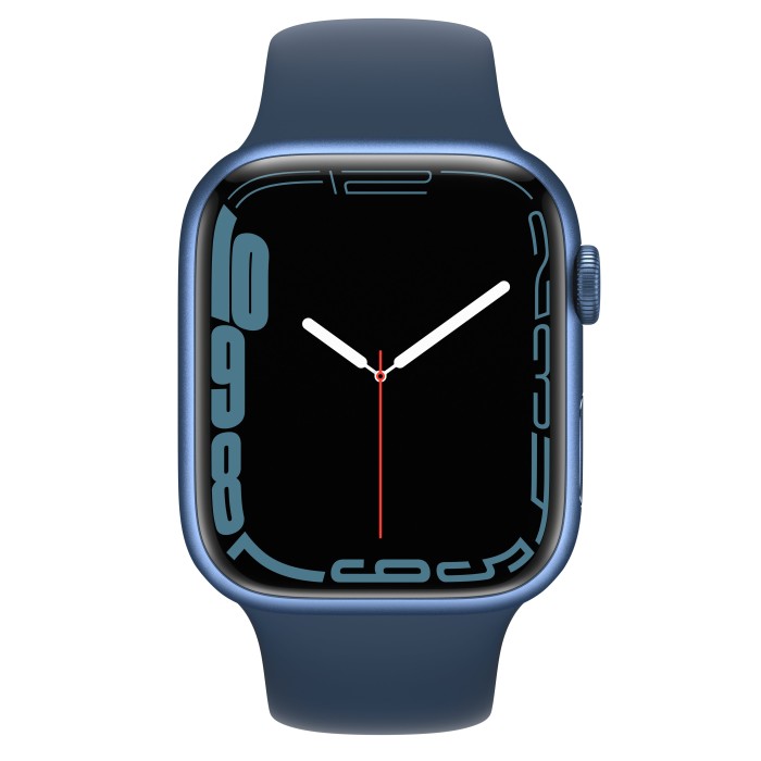 Apple Watch Series 7 (GPS) 45mm Aluminium blau mit Sportarmband abyssblau