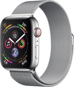 Apple Watch Series 4 (GPS + Cellular) Edelstahl 44mm silber mit Milanaise-Armband silber