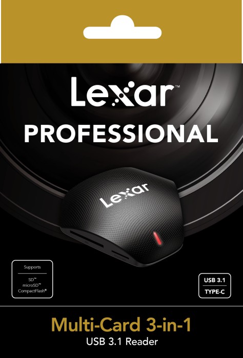 Lexar Professional 3-w-1 USB 3.1 Multi-Czytnik kart, USB-C 3.0 [gniazdko]