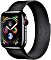 Apple Watch Series 4 (GPS + Cellular) Edelstahl 44mm schwarz mit Milanaise-Armband schwarz (MTX32FD/A)