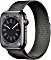 Apple Watch Series 8 (GPS + Cellular) 45mm Edelstahl graphit mit Milanaise-Armband graphit (MNKX3FD)