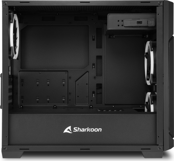 Sharkoon V1000 RGB, szklane okno