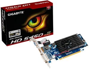 GIGABYTE Radeon HD 5450, 1GB DDR3, VGA, DVI, HDMI