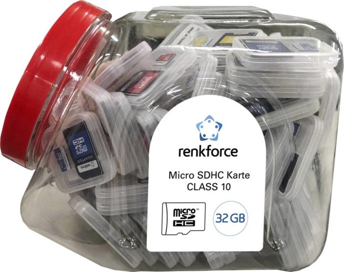 Renkforce Basetech Candybox microSDHC 32GB Kit, Class 10, 100er-Pack
