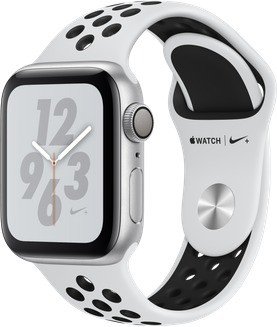 Apple Watch Nike+ Series 4 (GPS) Aluminium 40mm silber mit Sportarmband platinum/schwarz