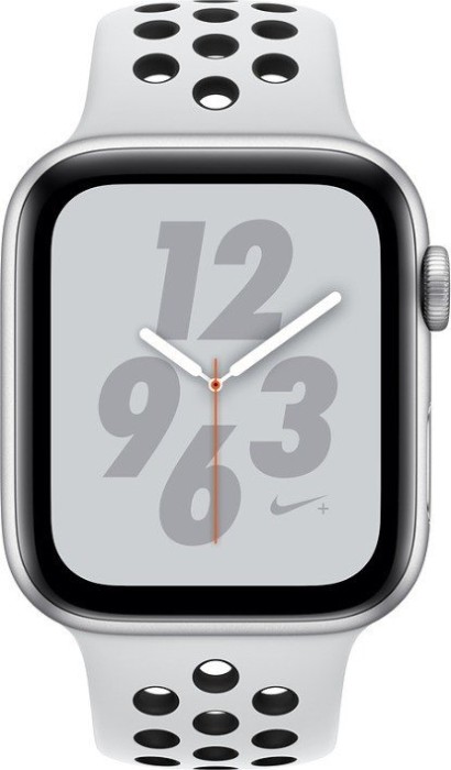 Apple Watch Nike+ Series 4 (GPS) Aluminium 44mm silber mit Sportarmband Platinum/schwarz