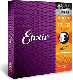 Elixir Acoustic 80/20 Bronze Nanoweb HD 