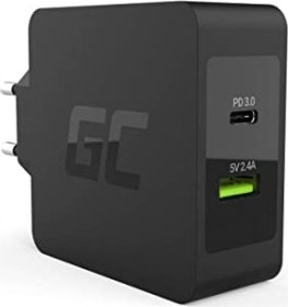 Green Cell 45W USB-C PD Ladegerät mit USB-C Kabel und zusätzlichem USB-Anschluss schwarz