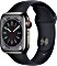 Apple Watch Series 8 (GPS + Cellular) 41mm Edelstahl graphit mit Sportarmband Mitternacht (MNJJ3FD)