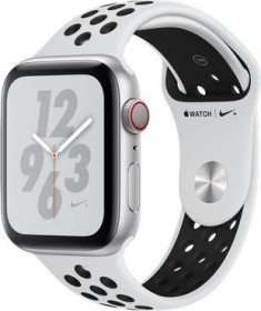 Apple Watch Nike+ Series 4 (GPS + Cellular) Aluminium 44mm silber mit Sportarmband Platinum/schwarz