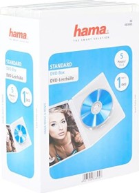 Hama DVD-Leerhülle Standard, transparent, 5 Stück
